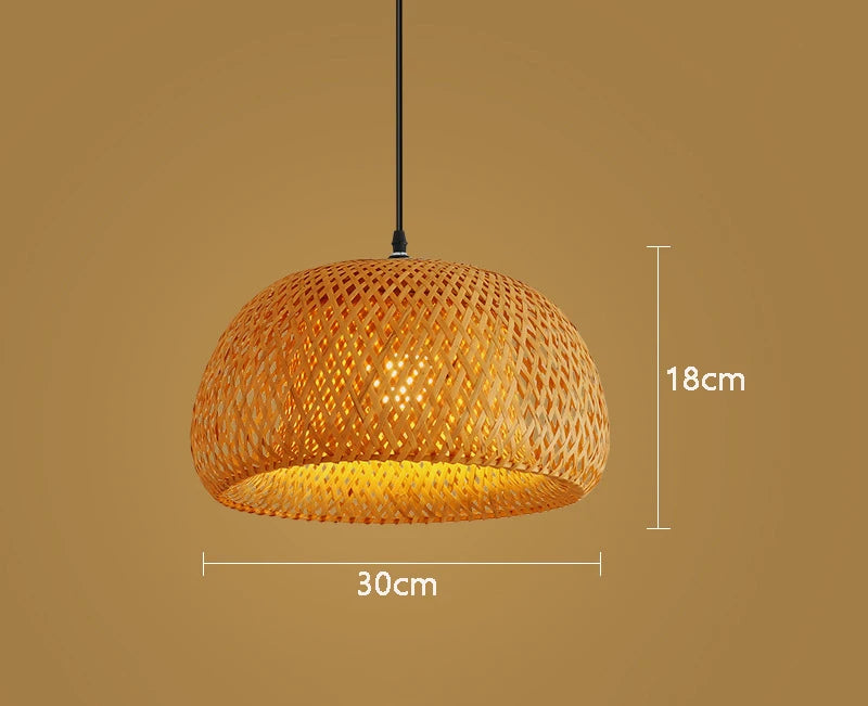 Natural Bamboo Pendant Lamp with Hand-Woven Design - Smarsty