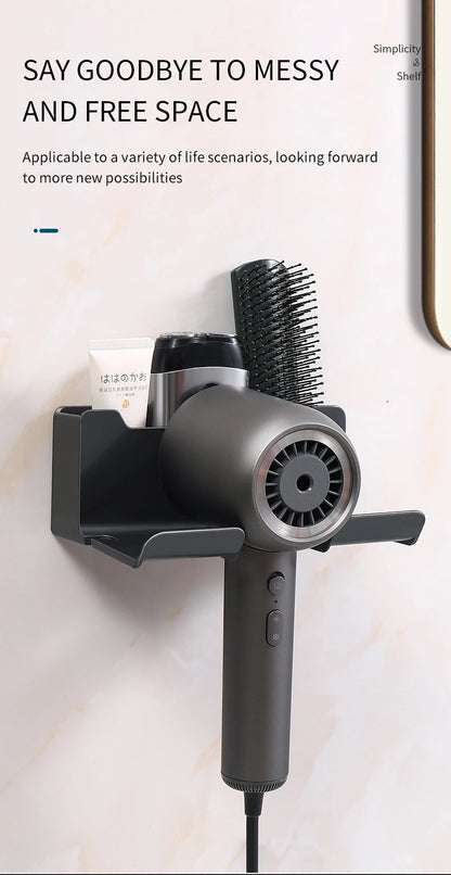 Wall Mounted Hair Dryer Holder Organizer for Bathroom - Smarsty