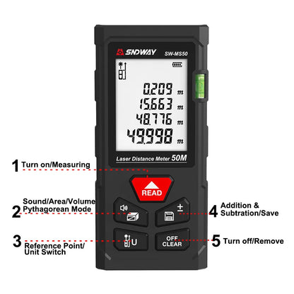 SNDWAY Laser Distance Meter with High Precision Measurement - Smarsty