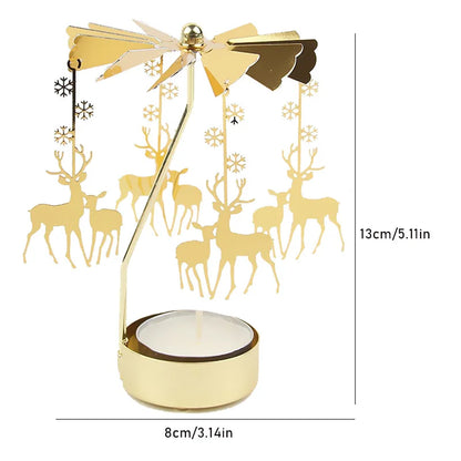 Gold Metal Carousel Candle Holder for Elegant Home Decor - Smarsty