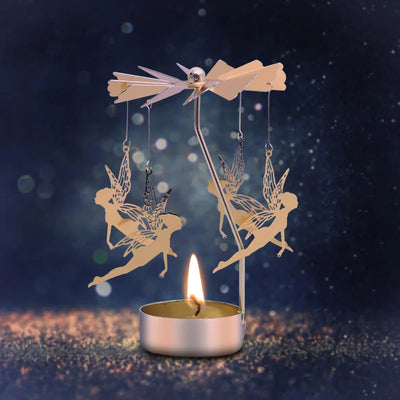 Gold Metal Carousel Candle Holder for Elegant Home Decor - Smarsty