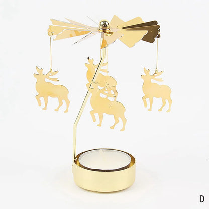 Gold Metal Carousel Candle Holder for Elegant Home Decor - Smarsty
