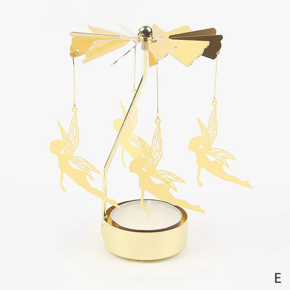 Gold Metal Carousel Candle Holder for Elegant Home Decor - Smarsty