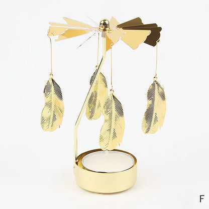 Gold Metal Carousel Candle Holder for Elegant Home Decor - Smarsty