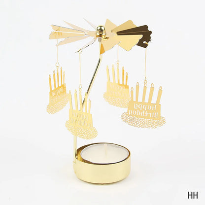 Gold Metal Carousel Candle Holder for Elegant Home Decor - Smarsty