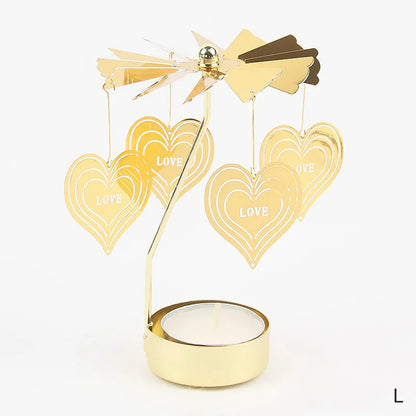 Gold Metal Carousel Candle Holder for Elegant Home Decor - Smarsty