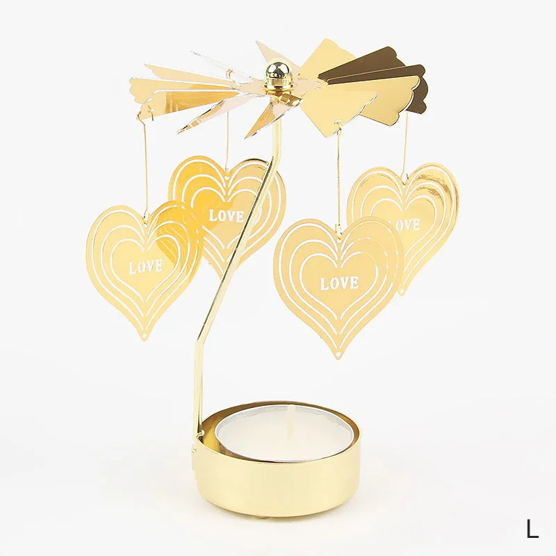 Gold Metal Carousel Candle Holder for Elegant Home Decor - Smarsty