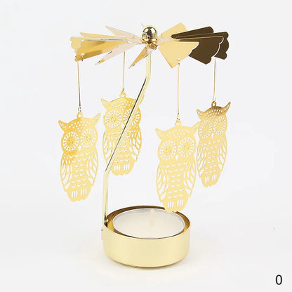 Gold Metal Carousel Candle Holder for Elegant Home Decor - Smarsty