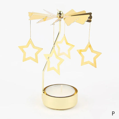 Gold Metal Carousel Candle Holder for Elegant Home Decor - Smarsty