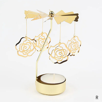 Gold Metal Carousel Candle Holder for Elegant Home Decor - Smarsty