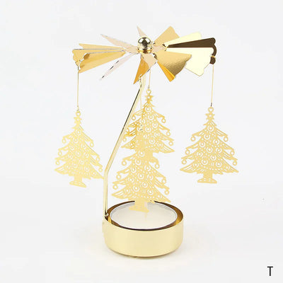 Gold Metal Carousel Candle Holder for Elegant Home Decor - Smarsty