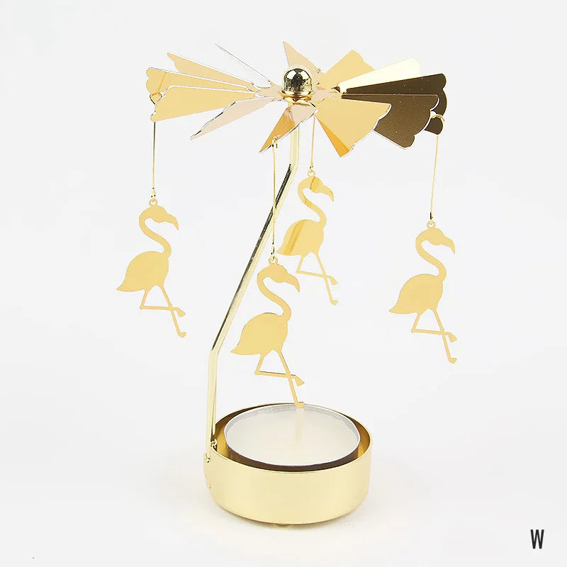 Gold Metal Carousel Candle Holder for Elegant Home Decor - Smarsty