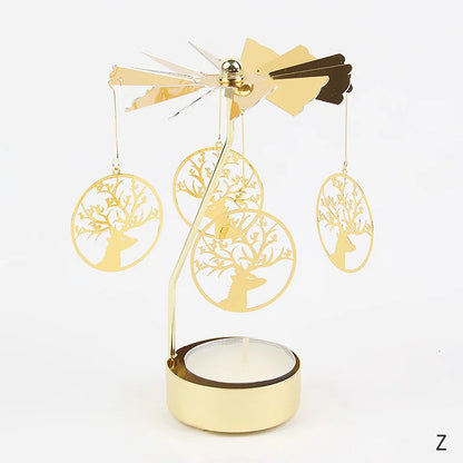 Gold Metal Carousel Candle Holder for Elegant Home Decor - Smarsty