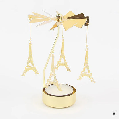 Gold Metal Carousel Candle Holder for Elegant Home Decor - Smarsty