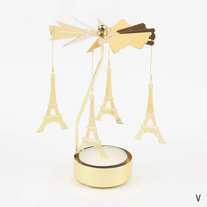 Gold Metal Carousel Candle Holder for Elegant Home Decor - Smarsty