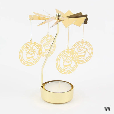 Gold Metal Carousel Candle Holder for Elegant Home Decor - Smarsty