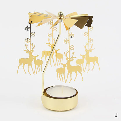 Gold Metal Carousel Candle Holder for Elegant Home Decor - Smarsty