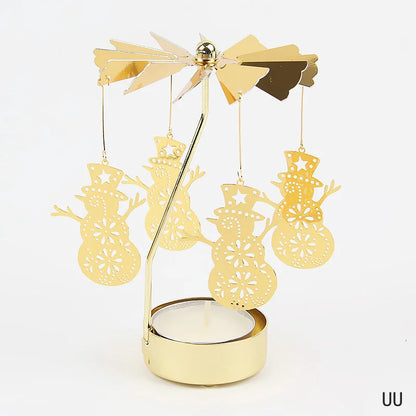 Gold Metal Carousel Candle Holder for Elegant Home Decor - Smarsty