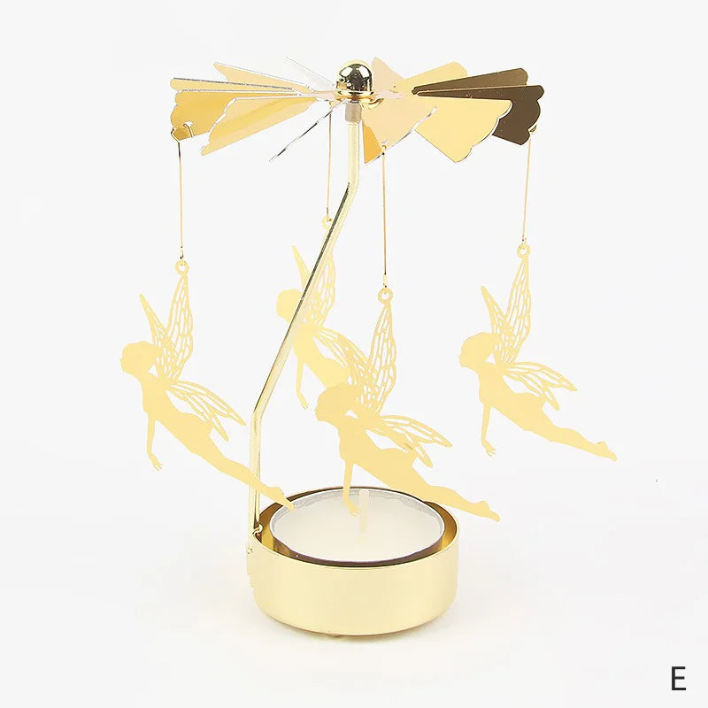 Gold Metal Carousel Candle Holder for Elegant Home Decor - Smarsty