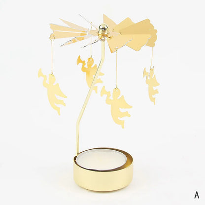 Gold Metal Carousel Candle Holder for Elegant Home Decor - Smarsty