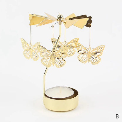 Gold Metal Carousel Candle Holder for Elegant Home Decor - Smarsty