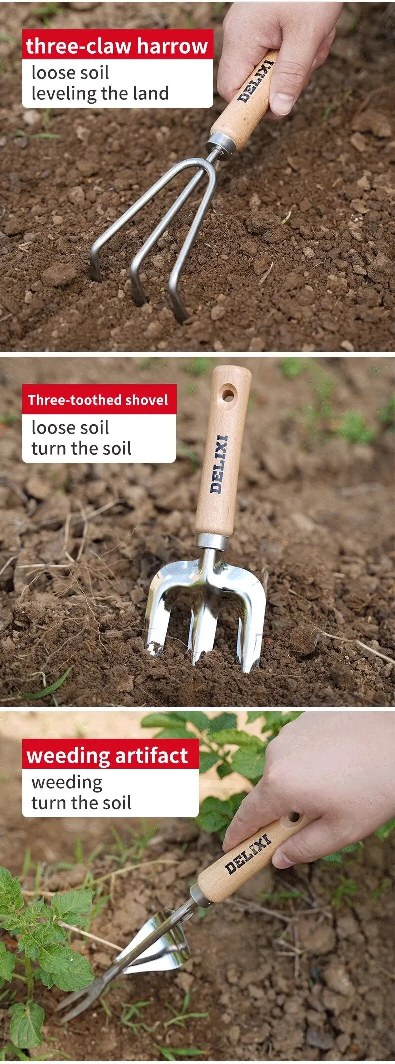 Garden Shovel Rake Spade Set for Easy Planting - Smarsty
