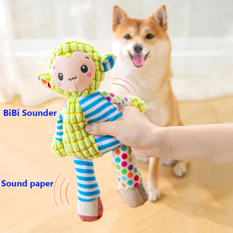 Interactive Squeaky Dog Plush Toy for Teeth Cleaning - Smarsty