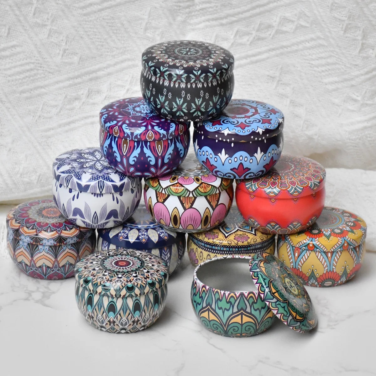 Mixed Color Iron Candle Tin Jars for DIY Projects - Smarsty