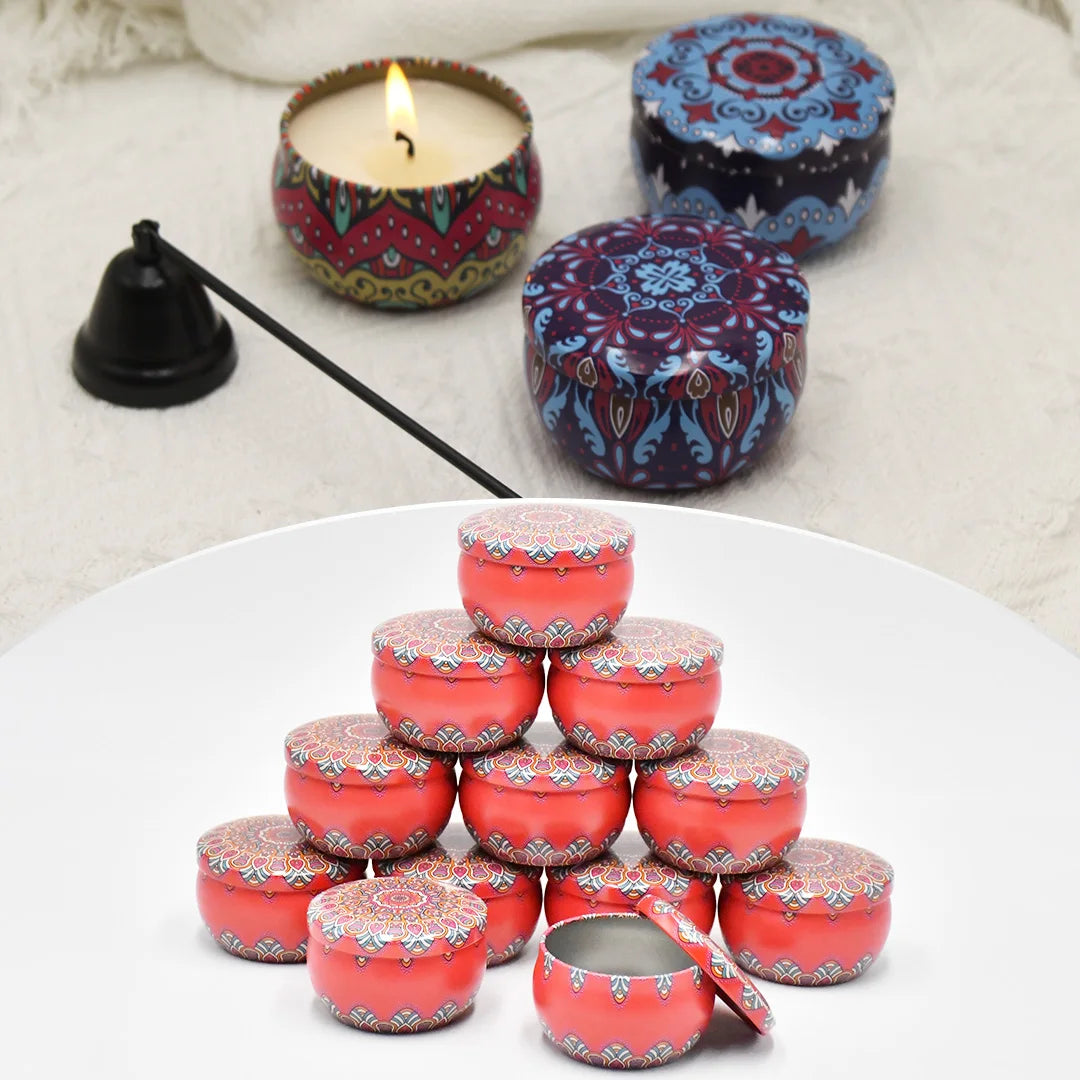 Mixed Color Iron Candle Tin Jars for DIY Projects - Smarsty