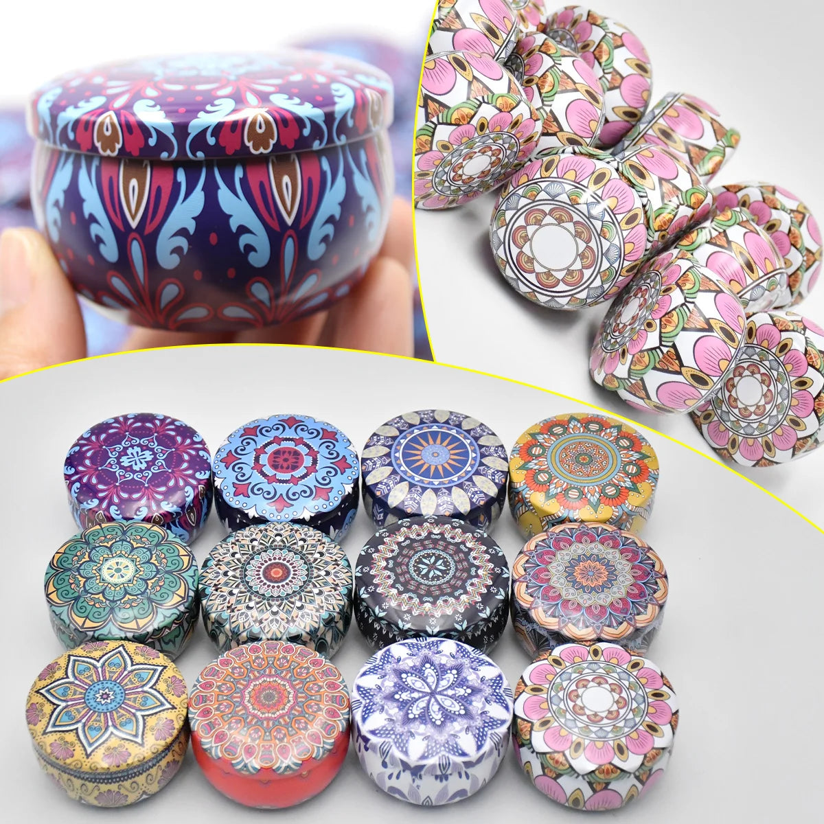 Mixed Color Iron Candle Tin Jars for DIY Projects - Smarsty