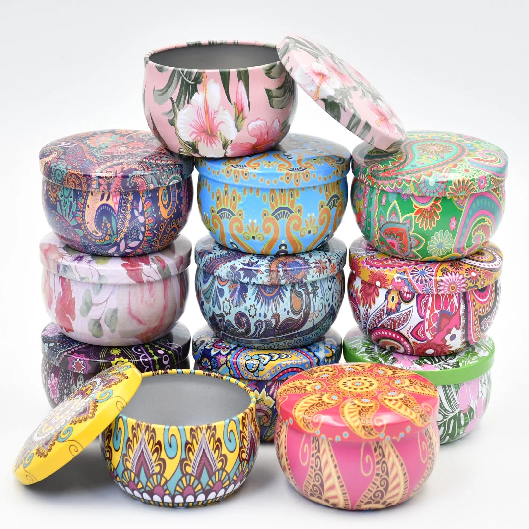 Mixed Color Iron Candle Tin Jars for DIY Projects - Smarsty