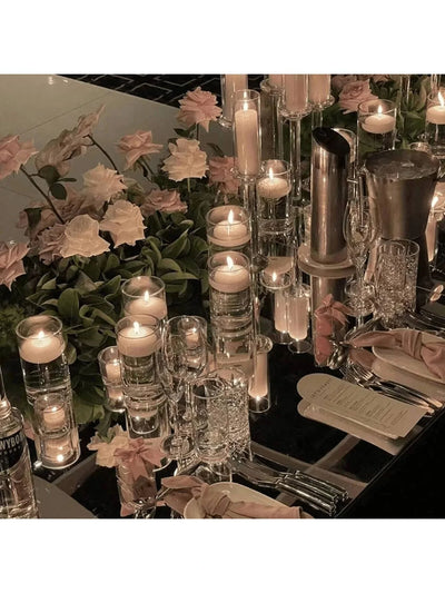 Clear Cylinder Glass Candle Holder for Elegant Weddings - Smarsty