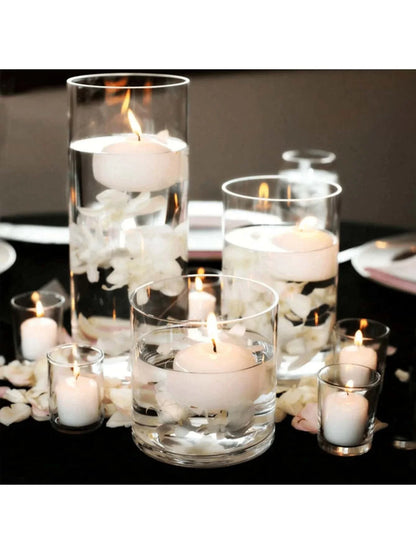 Clear Cylinder Glass Candle Holder for Elegant Weddings - Smarsty