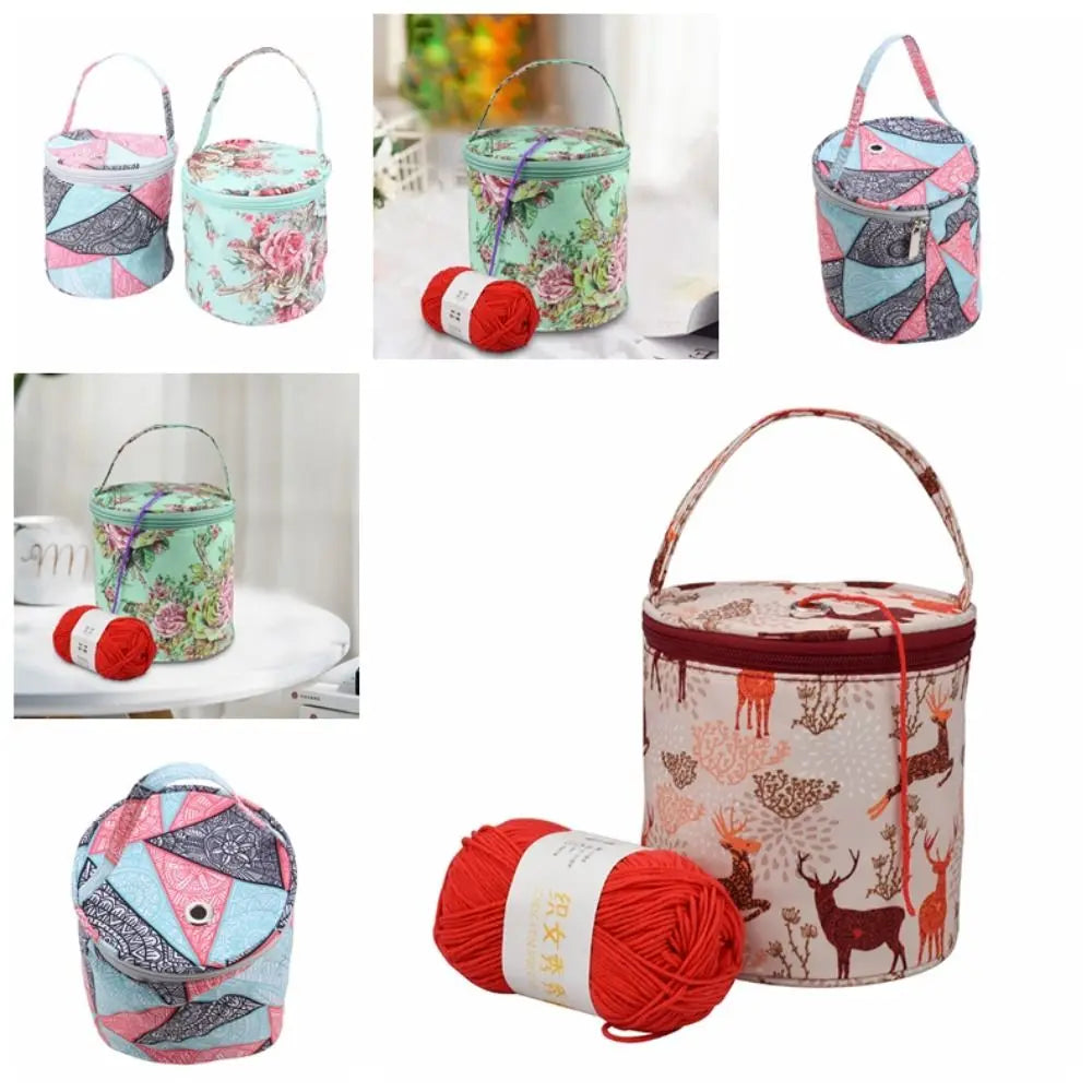 Cylindrical Yarn Storage Bag for Knitting and Crochet - Smarsty