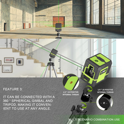 Lfine Green Laser Level with 360 Degree Self-Leveling - Smarsty