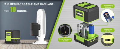 Lfine Green Laser Level with 360 Degree Self-Leveling - Smarsty