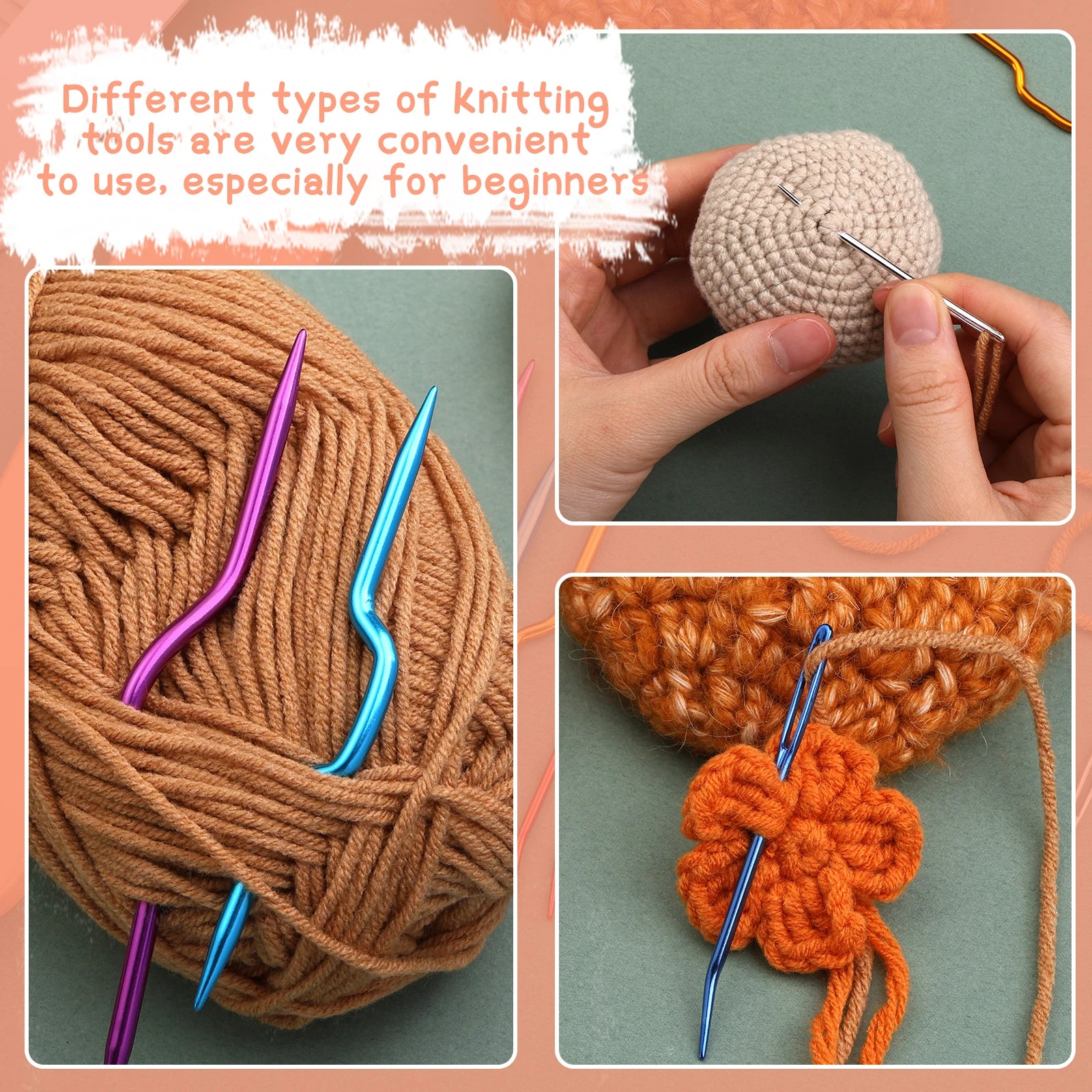 IMZAY Professional Crochet Knitting Set with Yarn Needles - Smarsty