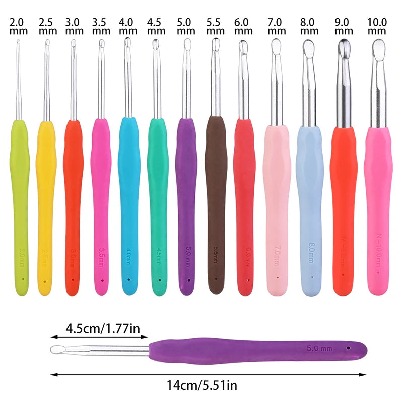 Colorful Knitting Needles Set with Sewing Clips and Scissors - Smarsty