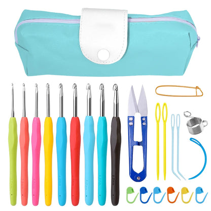 Colorful Knitting Needles Set with Sewing Clips and Scissors - Smarsty