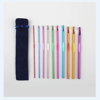Coloured Aluminium Single Head Crochet Hook Set - Smarsty