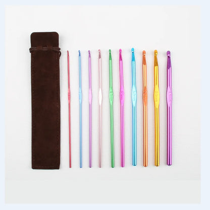 Coloured Aluminium Single Head Crochet Hook Set - Smarsty