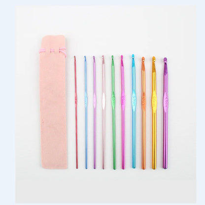 Coloured Aluminium Single Head Crochet Hook Set - Smarsty