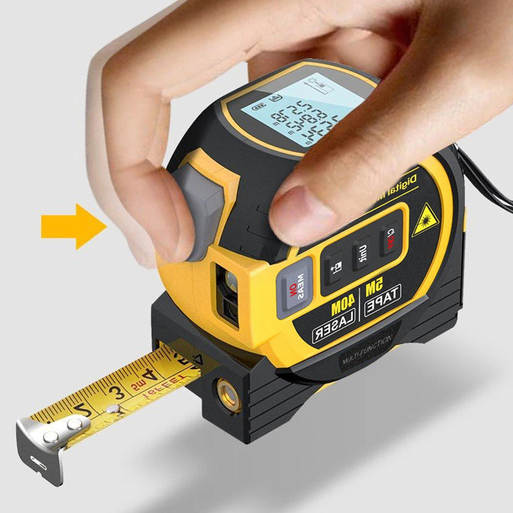 3 in 1 Laser Rangefinder with LCD Display and Tape Measure - Smarsty