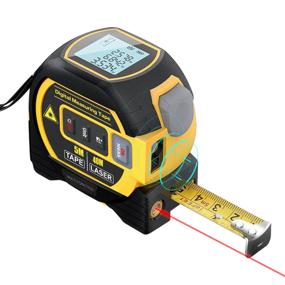 3 in 1 Laser Rangefinder with LCD Display and Tape Measure - Smarsty