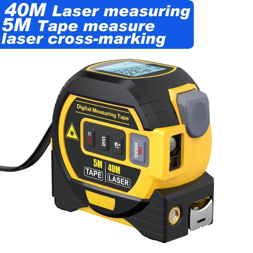 3 in 1 Laser Rangefinder with LCD Display and Tape Measure - Smarsty