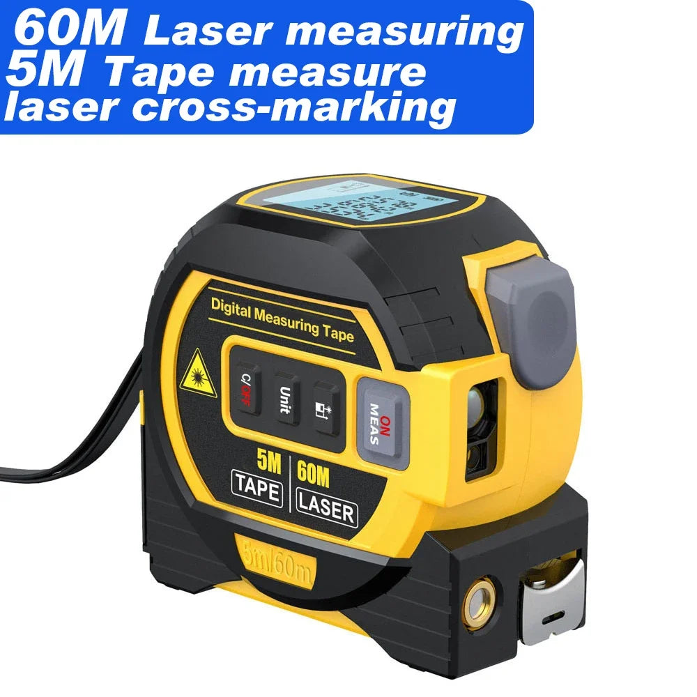 3 in 1 Laser Rangefinder with LCD Display and Tape Measure - Smarsty