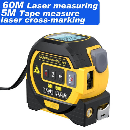 3 in 1 Laser Rangefinder with LCD Display and Tape Measure - Smarsty