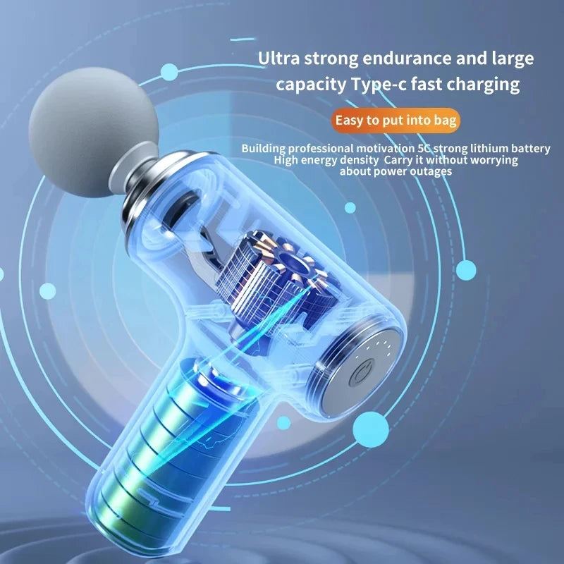 Portable Electric Massage Gun with Interchangeable Heads - Smarsty