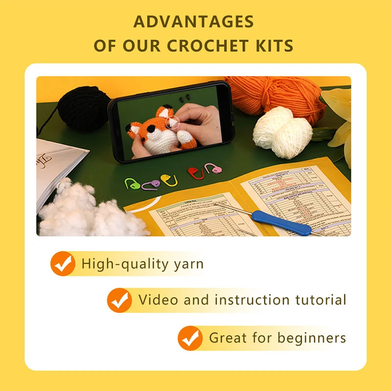 KRABALL Crochet Animal Kit For Beginners With Video Tutorial - Smarsty