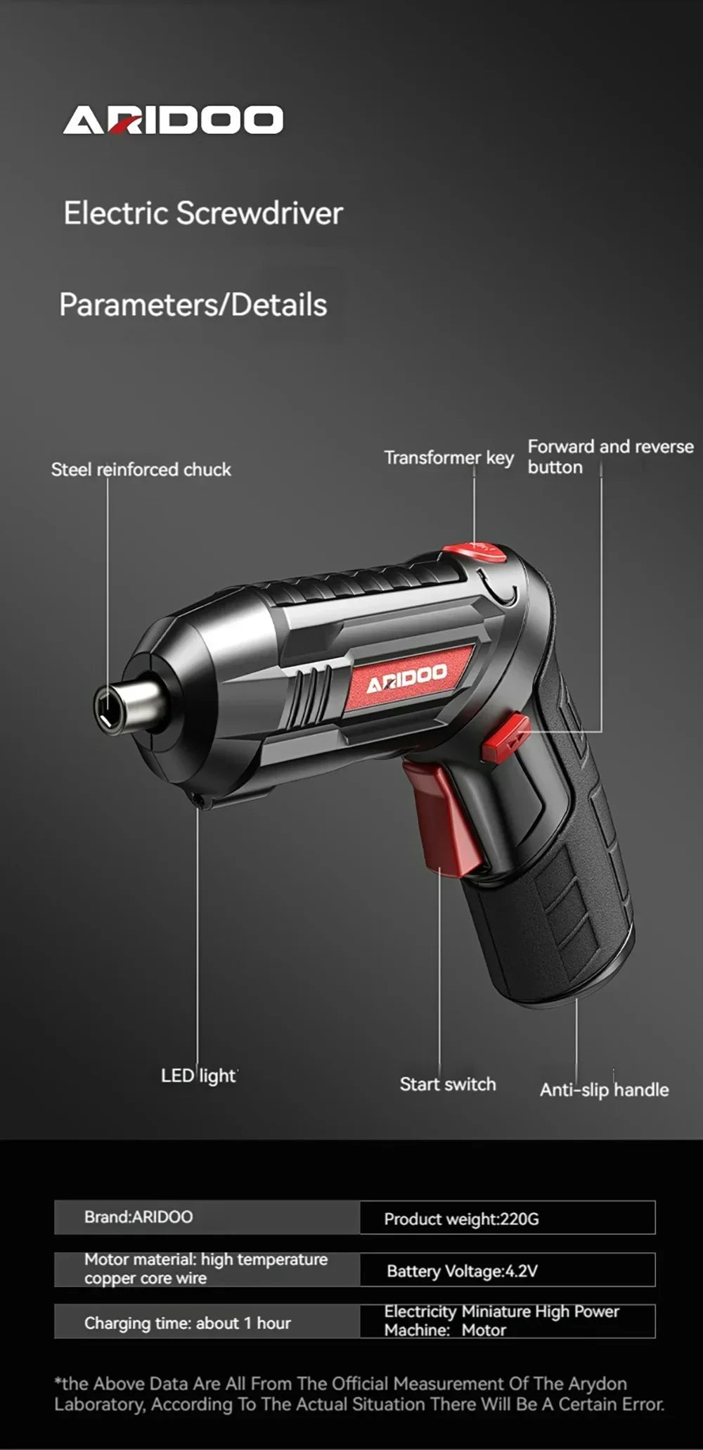 Rechargeable Cordless Screwdriver with 6Nm Torque - Smarsty